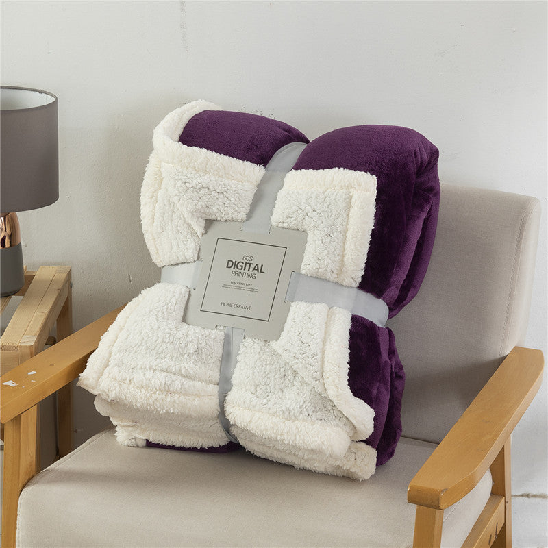 Thickened Solid Color Warm Double Layer Blanket