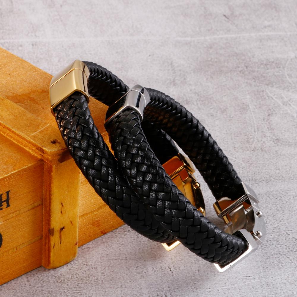 Personalized Men's Woven Leather Bracelet