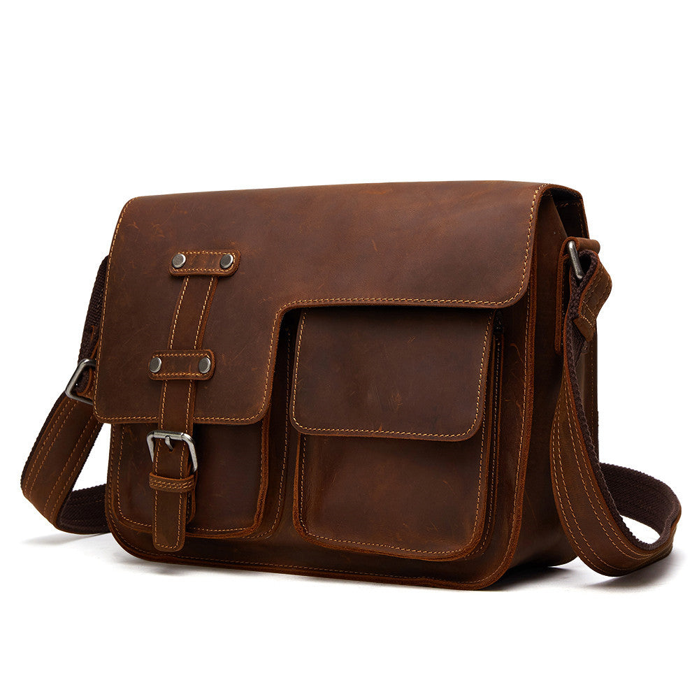 Men's leather bag messenger bag