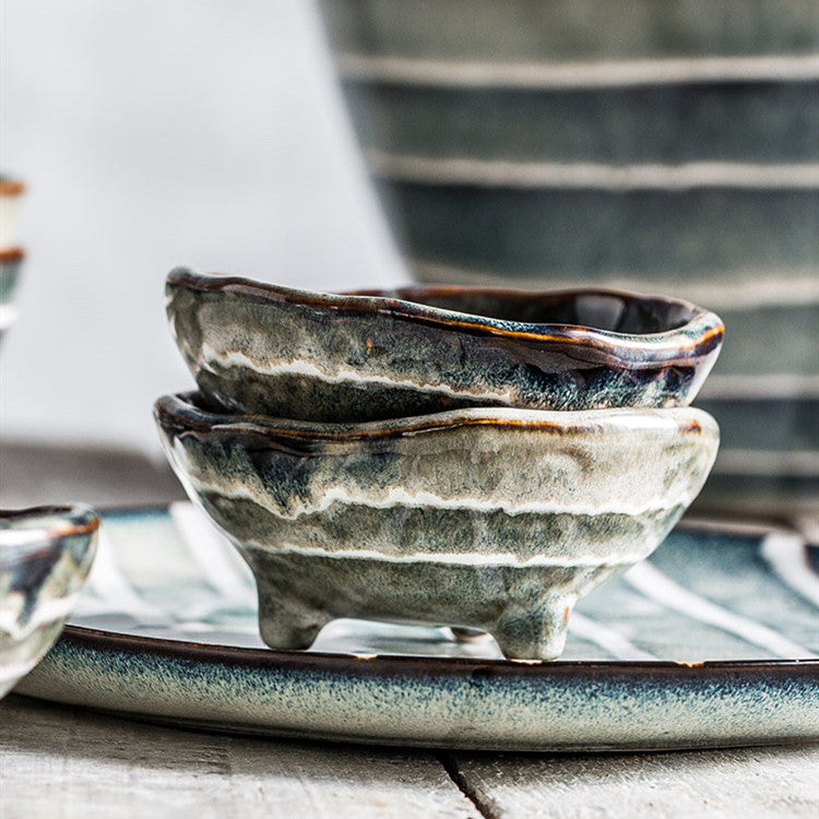Japanese ceramic triangle plate bowl