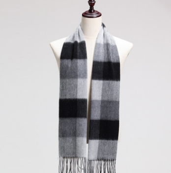 New men's cashmere scarf autumn and winter long section thick lattice collar warm female couple big shawl