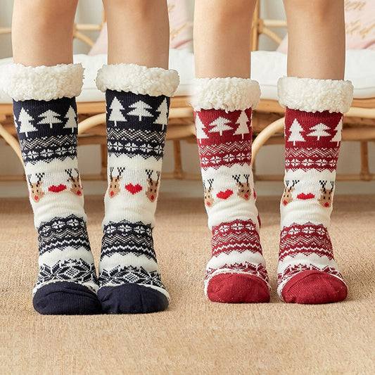 Christmas socks female autumn and winter tube floor socks