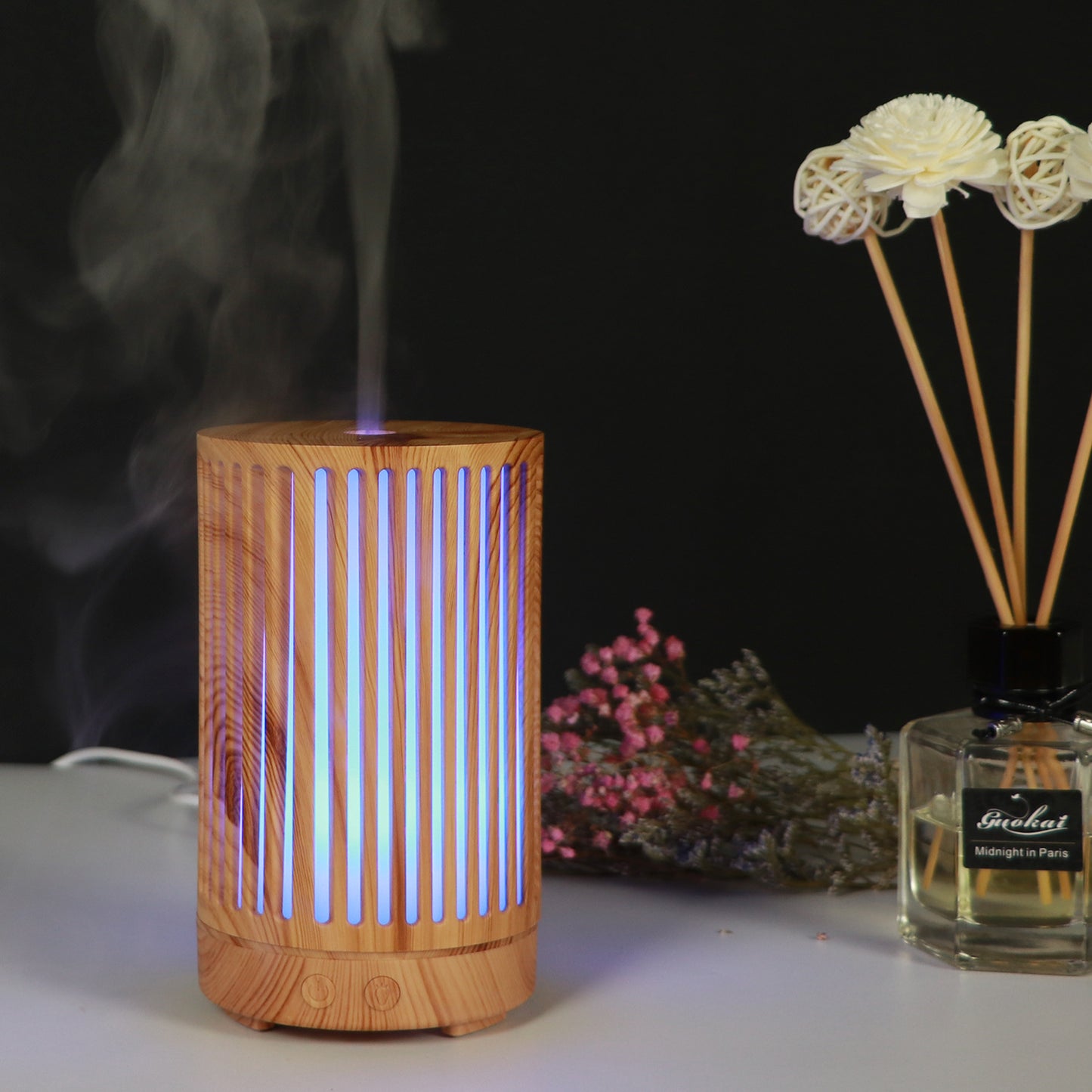 Hollowed Out Wood Pattern Aromatherapy Humidifier