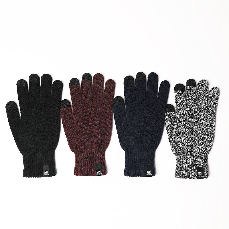 Outdoor cycling skiing warmth and velvet touch-screen finger fishing gloves
