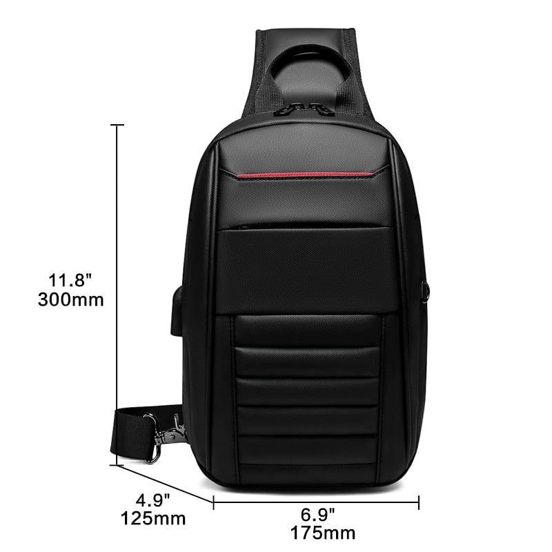 USB Charging Design Chest Bag Waterproof Messenger Bag