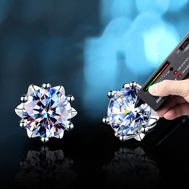 Fashion Snowflake Moissan Diamond Stud Earrings