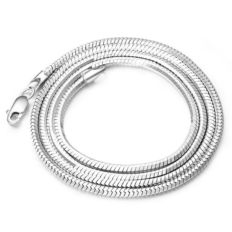 Sterling Silver Plated platinum necklace chain jadoku men clavicle silver chain Korean fashion collar men and women lovers of silver