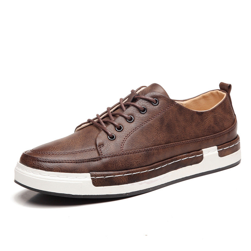 Mens Casual Breathable Vegan Leather Lace Up Shoes