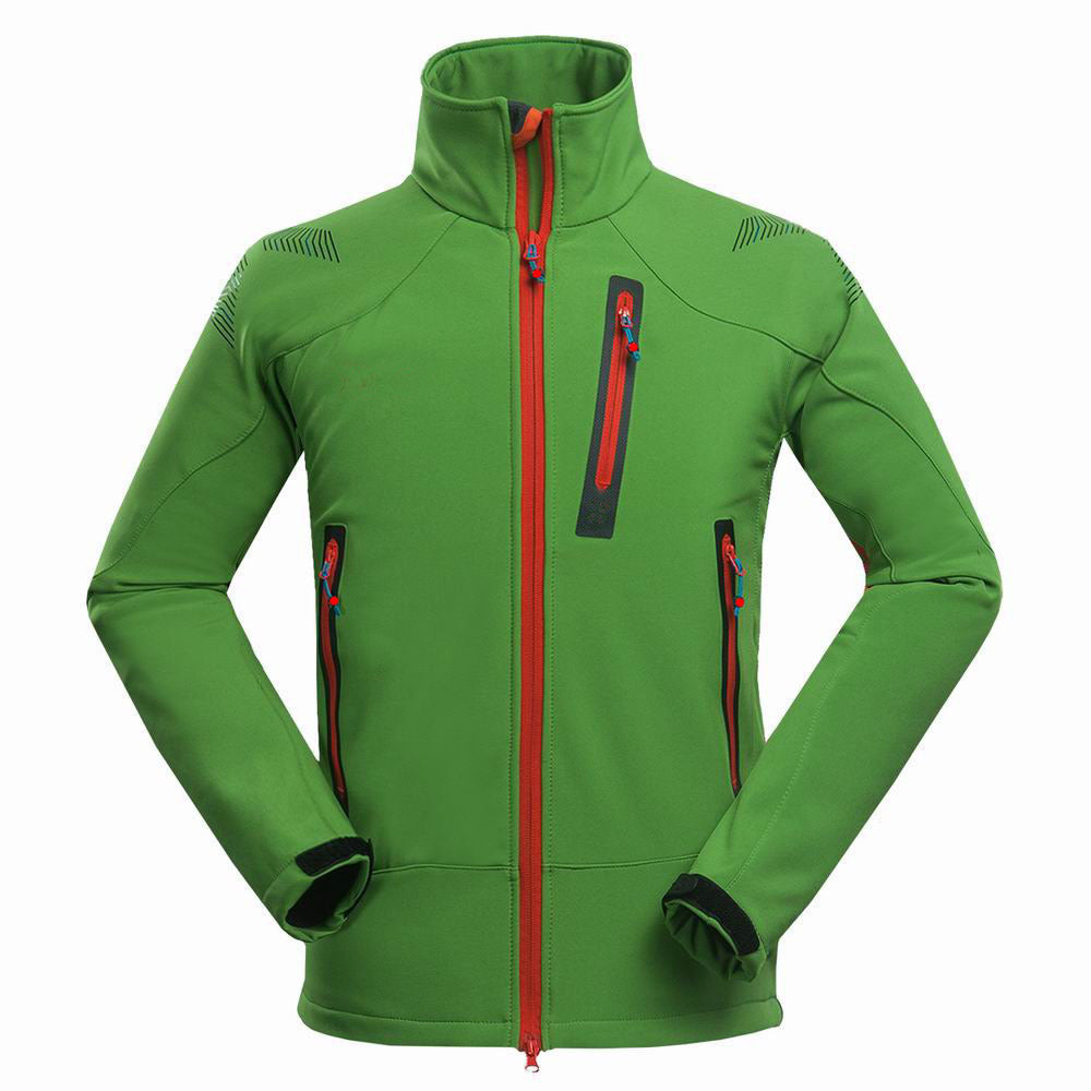 Male Foreign Trade Outdoor Mountaineering Camping Leisure Sports Clothing Complex Soft Shell Jacket Soft Shell Garment Wholesale Price