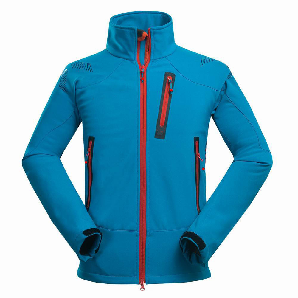 Male Foreign Trade Outdoor Mountaineering Camping Leisure Sports Clothing Complex Soft Shell Jacket Soft Shell Garment Wholesale Price