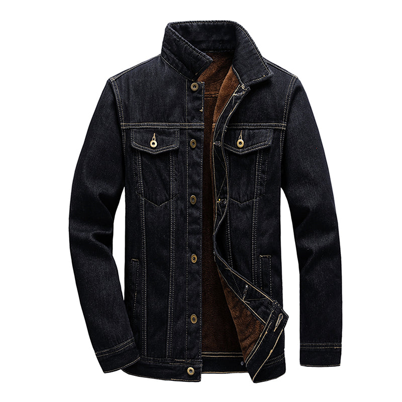 Men Denim Jacket Winter Thick Velvet Men Warm Coat Cowboy Male Fashion Windproof Coats