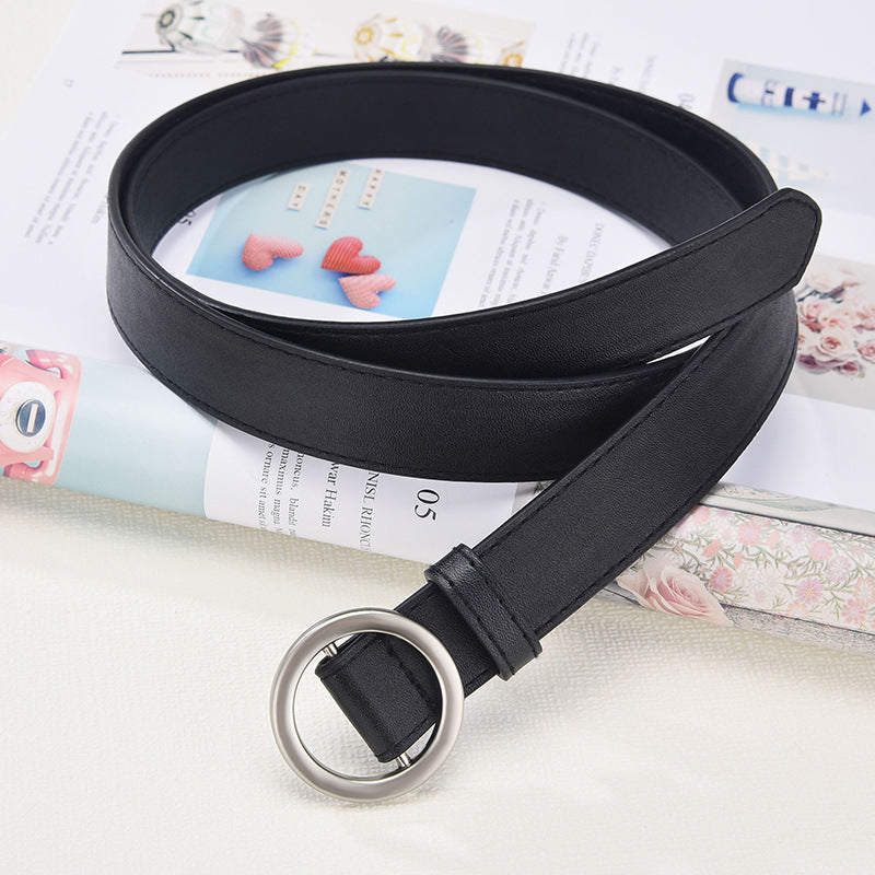 Fashion decoration all-match free perforated thin belt