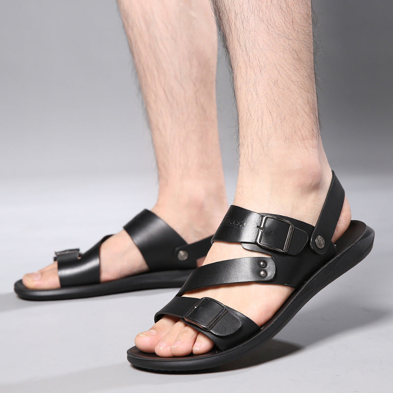 Men's leather sandals and slippers