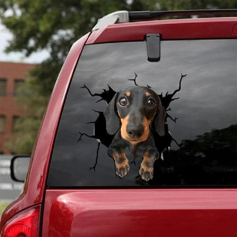 Animal Wall All Kinds Puppy Creative Broken Hole Car Window Electrostatic Stickers