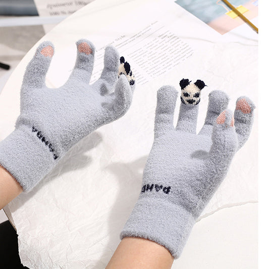 Women's Winter Touch Screen Warmth Thick Faux Wool Gloves