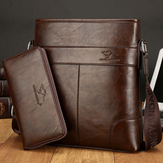 The new hung rock kangaroo leather casual male Bag Messenger Bag Shoulder Bag Messenger Bag men bag.