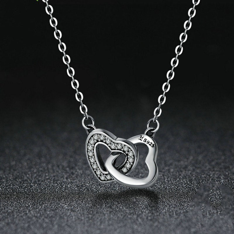 S925 sterling silver heart necklace