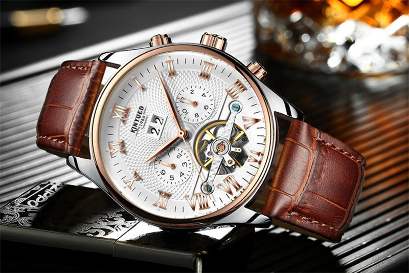 Swiss automatic hollow tourbillon mechanical watch men