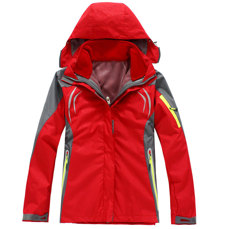 Outdoor Womens Mountaineering Camping Leisure Sports Ski Rush Clothes 2 And 1 Jacket