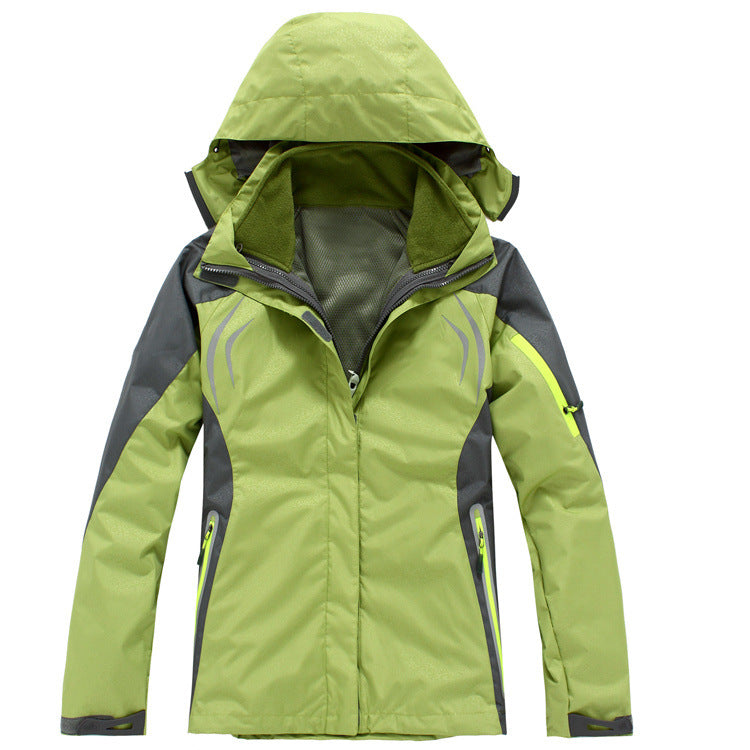 Outdoor Womens Mountaineering Camping Leisure Sports Ski Rush Clothes 2 And 1 Jacket