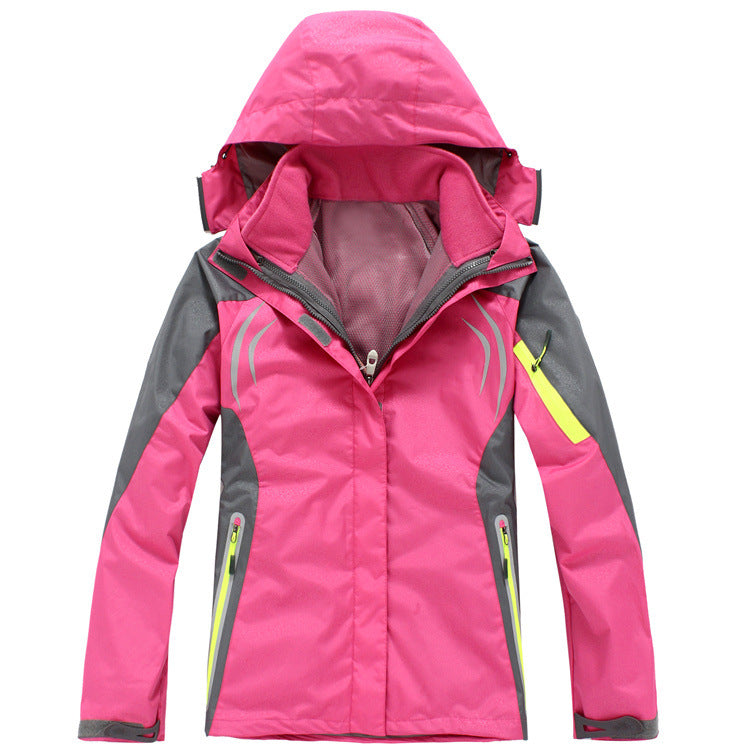 Outdoor Womens Mountaineering Camping Leisure Sports Ski Rush Clothes 2 And 1 Jacket