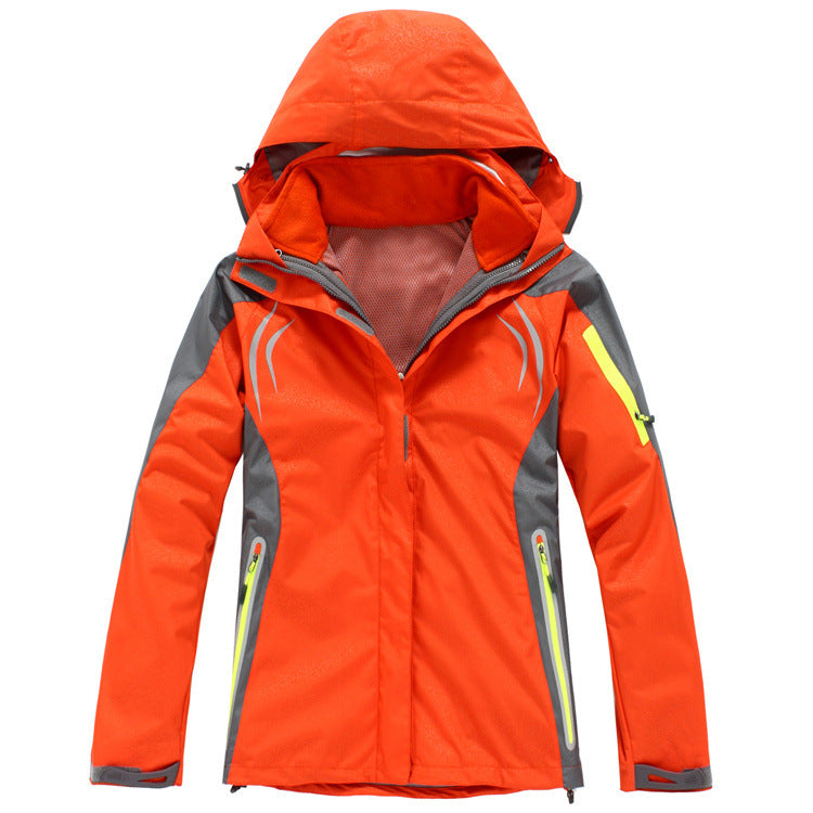 Outdoor Womens Mountaineering Camping Leisure Sports Ski Rush Clothes 2 And 1 Jacket