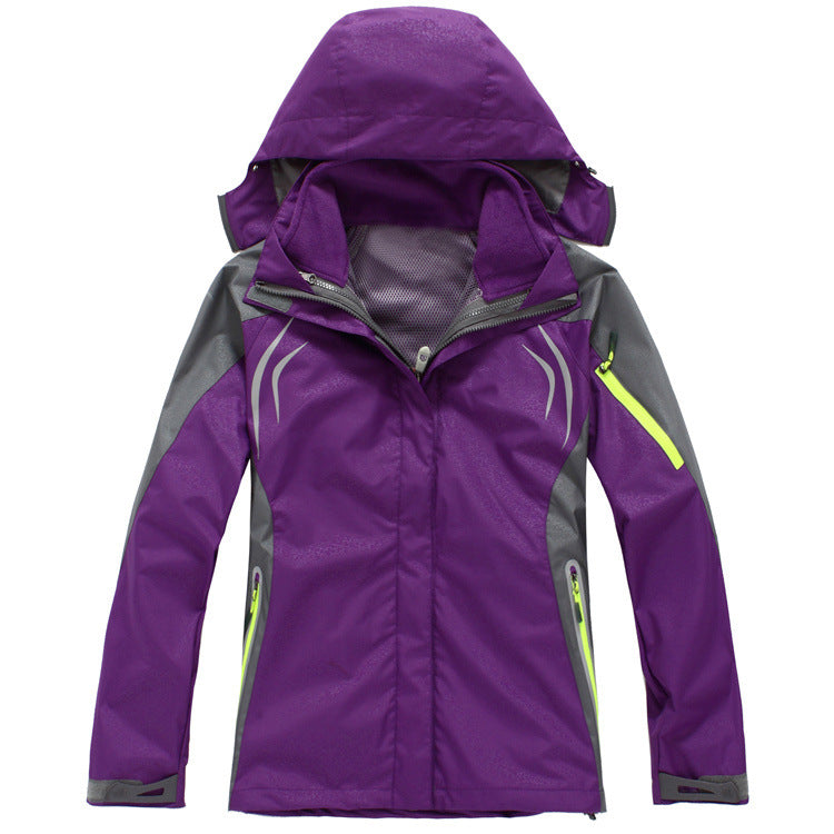 Outdoor Womens Mountaineering Camping Leisure Sports Ski Rush Clothes 2 And 1 Jacket