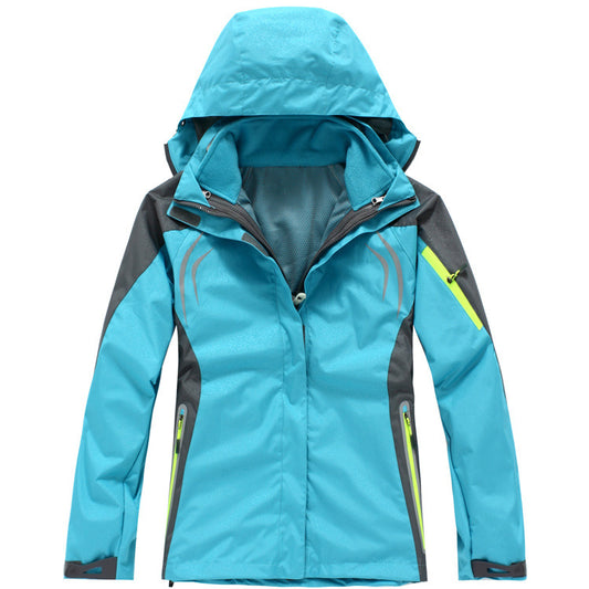 Outdoor Womens Mountaineering Camping Leisure Sports Ski Rush Clothes 2 And 1 Jacket