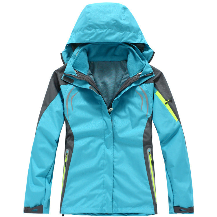 Outdoor Womens Mountaineering Camping Leisure Sports Ski Rush Clothes 2 And 1 Jacket