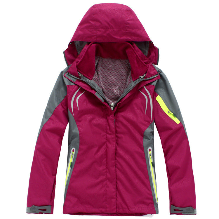 Outdoor Womens Mountaineering Camping Leisure Sports Ski Rush Clothes 2 And 1 Jacket