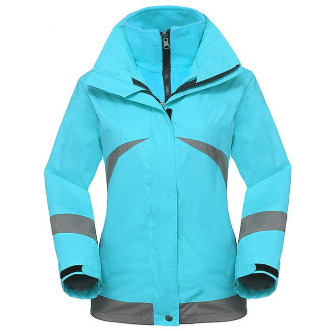 Ladies Outdoor Mountaineering Camping Leisure Sports Ski Rush Clothes 2 And 1 Jacket
