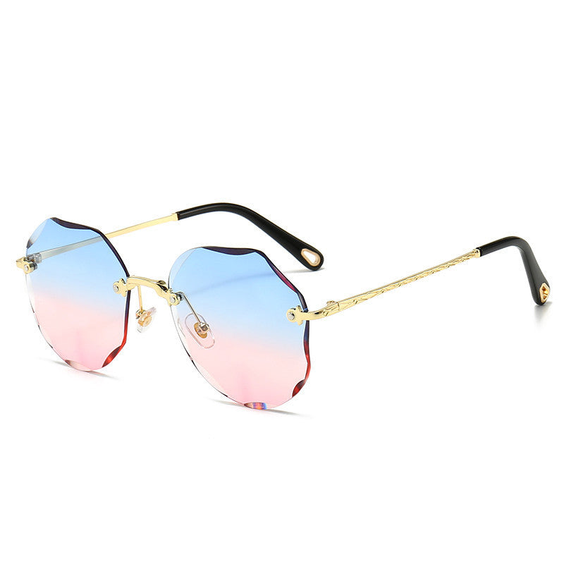 Polygonal Sunglasses Women Rimless Trimmed Sunglasses