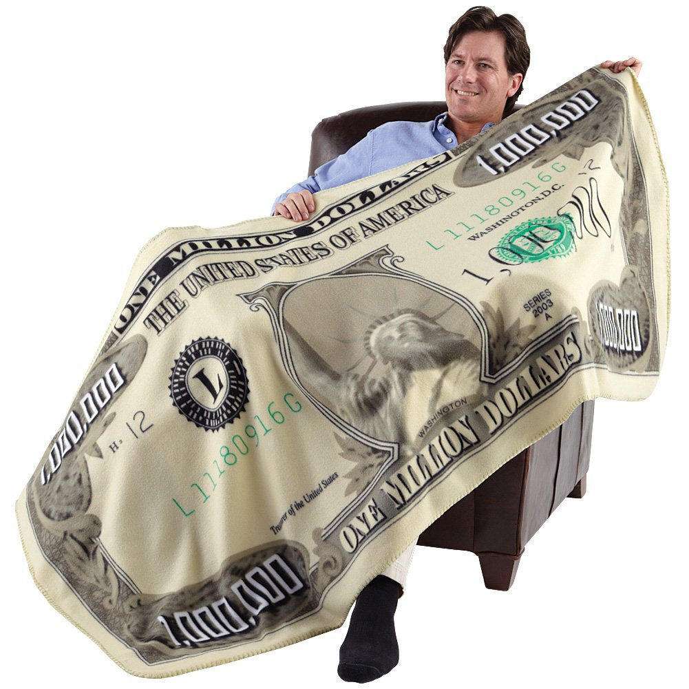 Million-Dollar Novelty Blanket Flannel Funny Plush