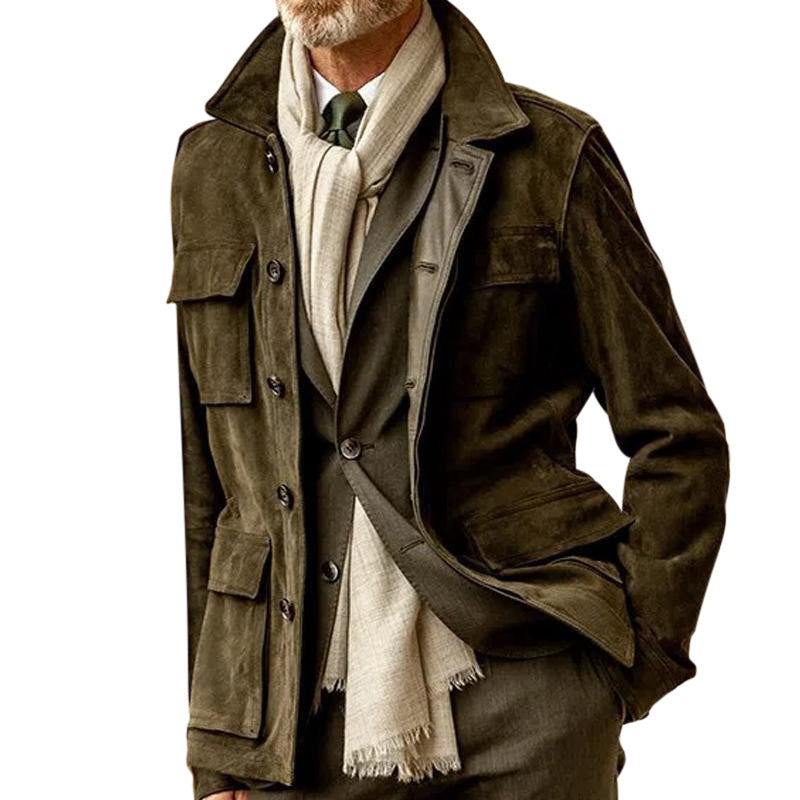 Men's Suede Casual Fashion Jacket Men