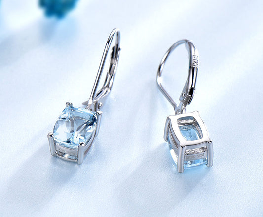 Lady 925 Sterling Silver Topaz Pendant Earring