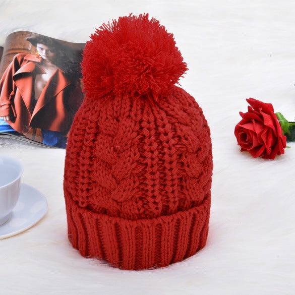 Women's wool scarf hat set 8-shaped twist hat two-piece suit