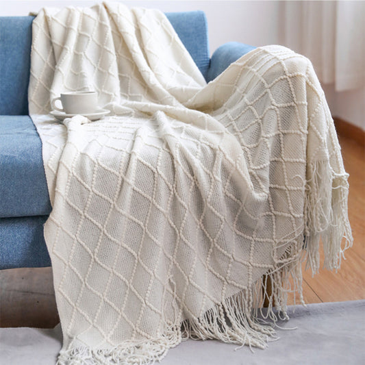 Diamond-shaped Sofa Fleece Blanket