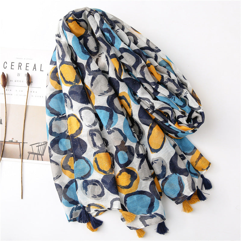 Women's cotton and linen scarf