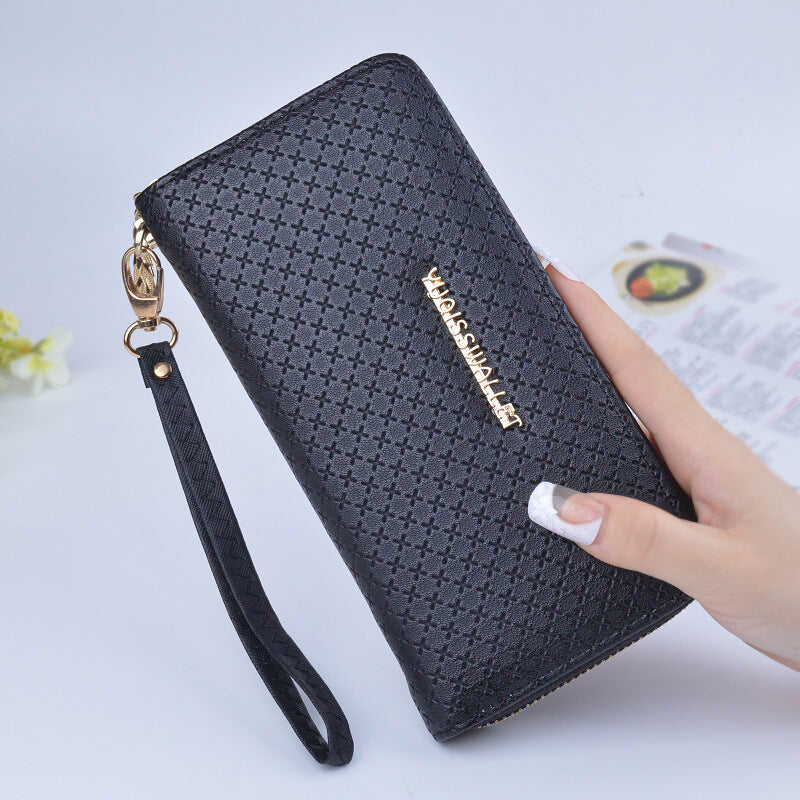 New pure color lady wristband handbag with fashionable Korean version of long style women's zipper purse money