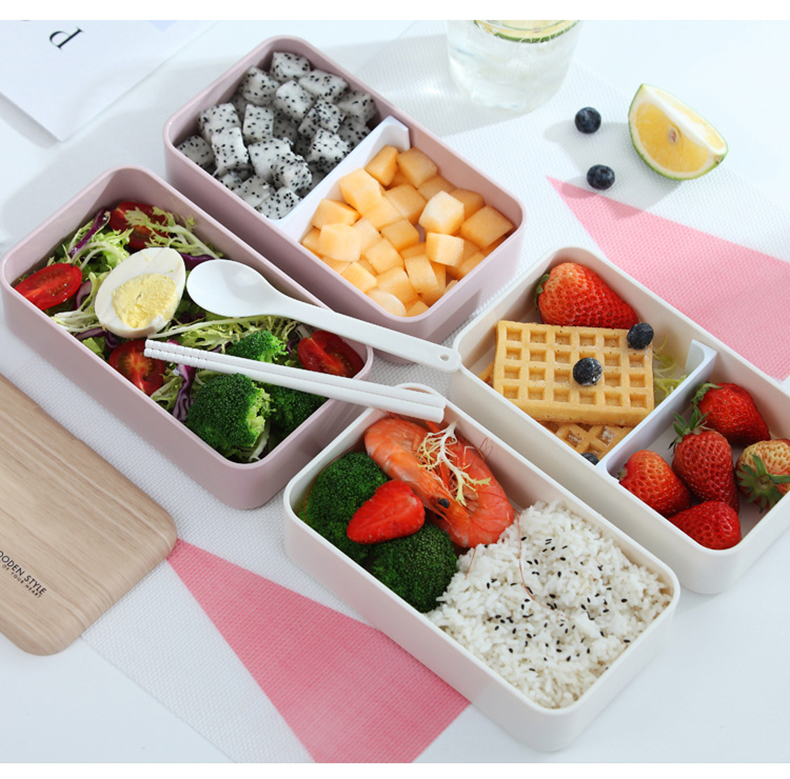Japanese bento box office worker ins double separated lunch box