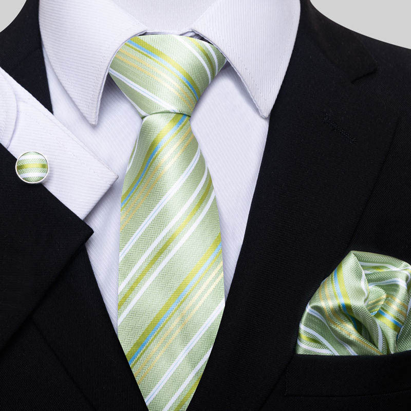 Men's Business Party Fashion Tie Square Scarf Cufflinks Set