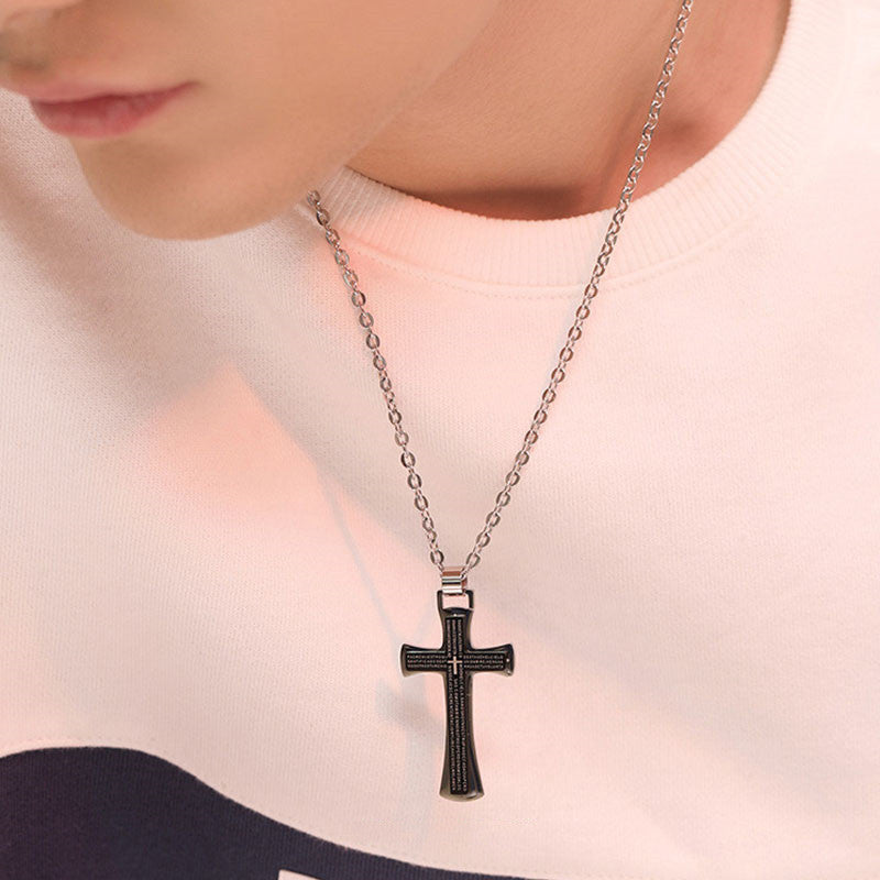 Cross Titanium Steel Men's Necklace Versatile Fashion