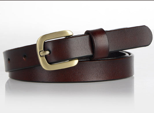 Women's Leather Belt Simple And Versatile Cowhide Belt