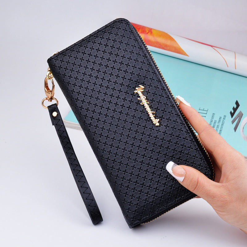 New pure color lady wristband handbag with fashionable Korean version of long style women's zipper purse money