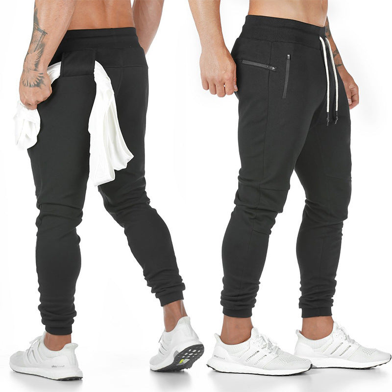 Mens solid color fitness trousers