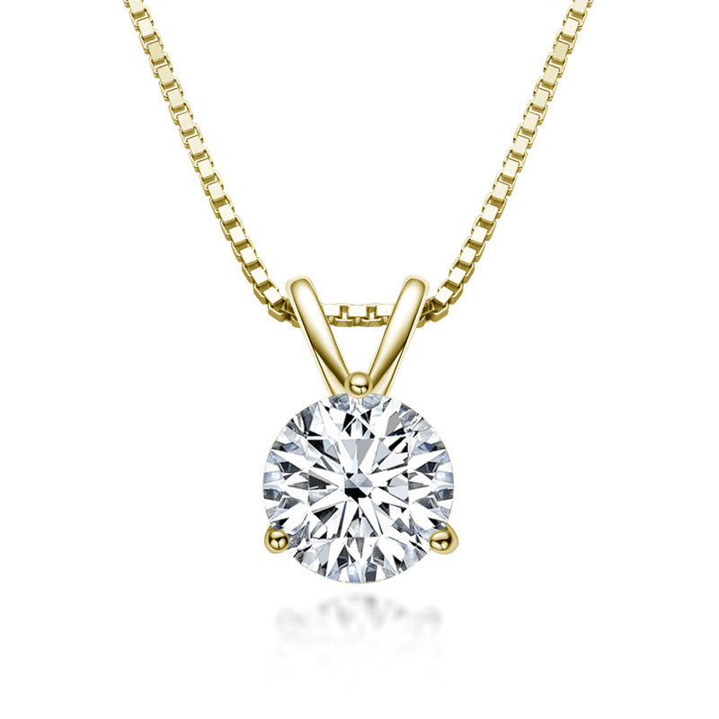 Genuine Three-claw Moissanite Pendant D Color