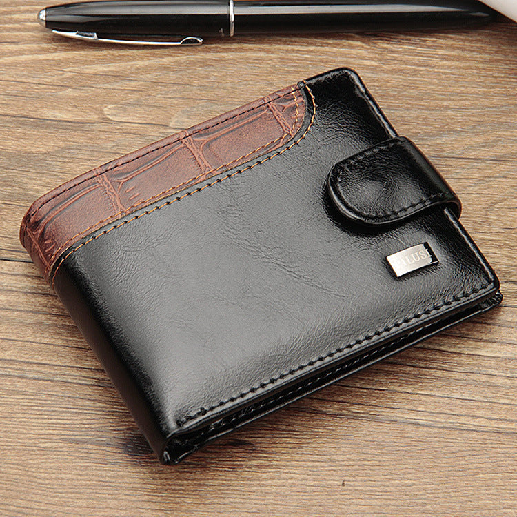 Buckle Short Wallet Stitching Coin Purse