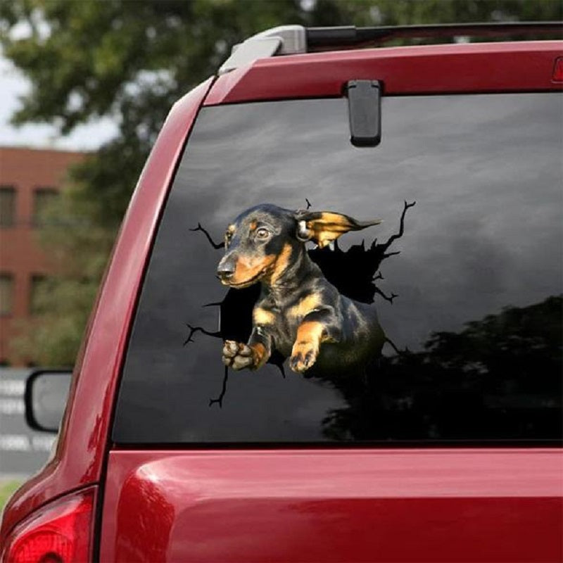 Animal Wall All Kinds Puppy Creative Broken Hole Car Window Electrostatic Stickers