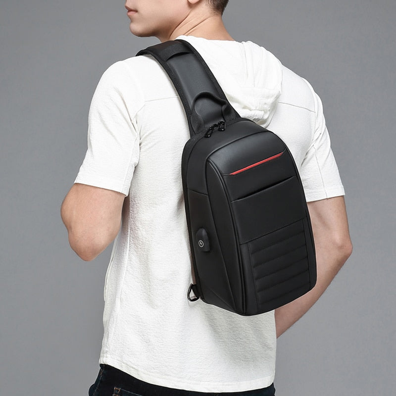 USB Charging Design Chest Bag Waterproof Messenger Bag