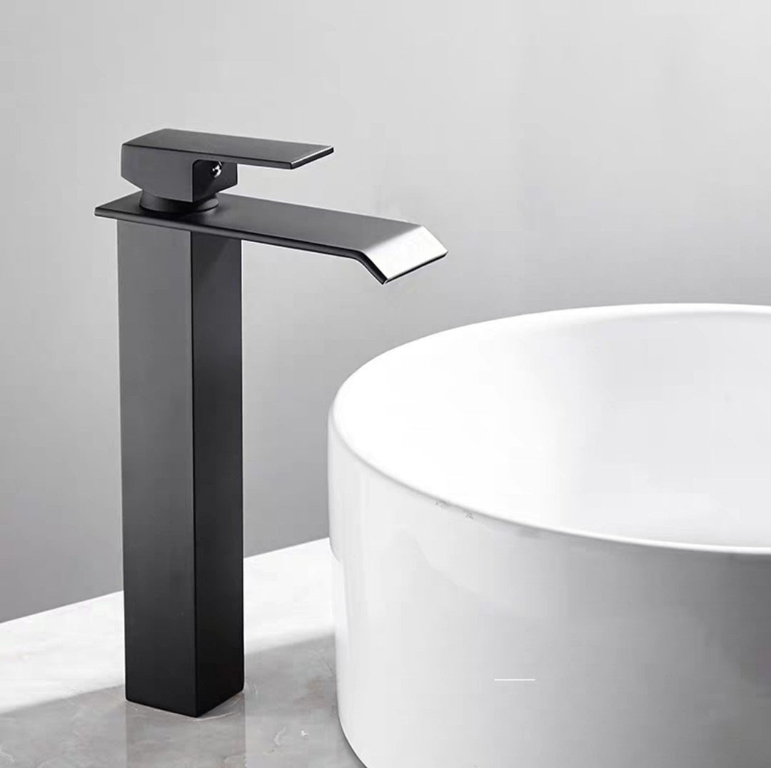 Waterfall Basin Faucet, Bathroom Above Counter Basin, Square Faucet